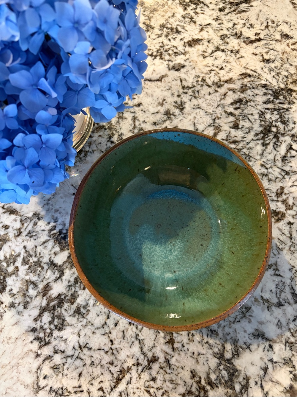 Handmade Green-Blue Ceramic Bowl